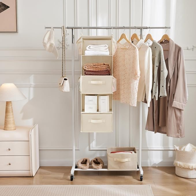 MAX Houser 5 Tier Shelf Hanging Closet Organizer, Cloth Hanging Shelf - Image 5