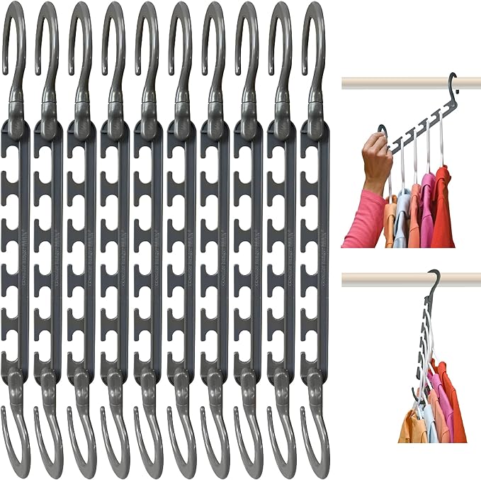 Max Space Saving Closet Hangers, 360° Swivel, pants and accessories vertically by WONDERHANGER