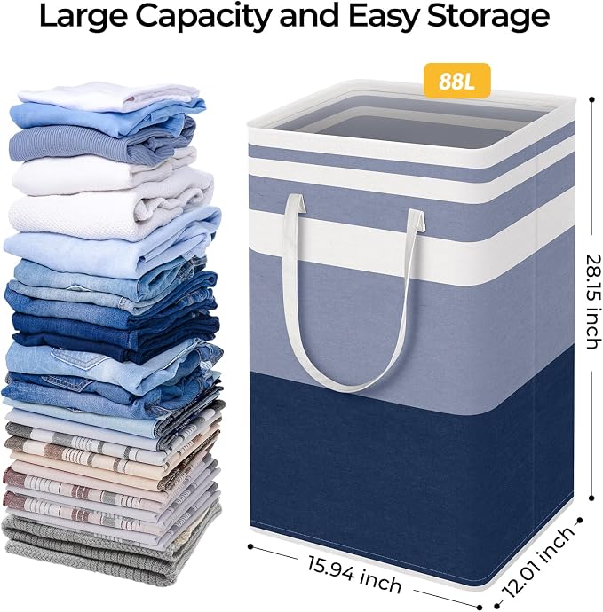 HomeHacks 2 Pack Large Laundry Baskets, Laundry Hampers Bags | Waterproof - Image 4