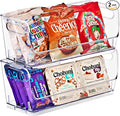 Sorbus Stackable Storage Bins Open Front, Clear Stackable Storage Bins, Pantry Bins for Storage and Organization, Acrylic Stackable Bins for Kitchen, Clear Pantry Organizer Bins (Small Wide 2 Pack)