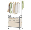 Tajsoon Laundry Hamper with Hanging Rack, Laundry Sorter 3 Section by Tajsoon
