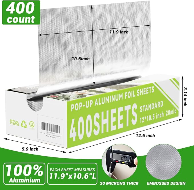 Aluminum Foil Sheets, Hot Dog or Sandwich Wrap, Food Storage, Restaurant - Image 5
