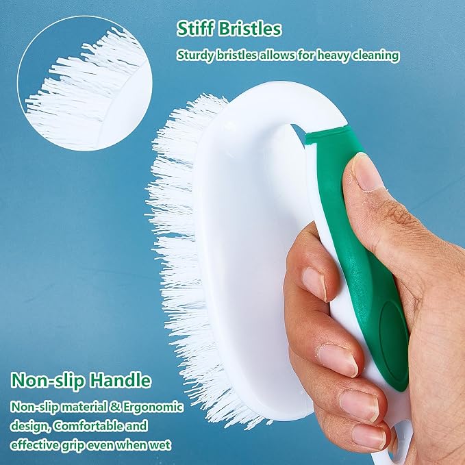 Scrub Brush Set, 4 Pack Deep Cleaning Brush Kit, 2 Tile & Grout Brush - Image 4