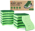 12 Count Heavy Duty Scrub Dish Sponges, Long Lasting, Dual Sided, by Derloyo