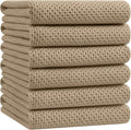 Homaxy 100% Cotton Oversized Waffle Weave Kitchen Towels 6-Pack, Tan | 20 x 28 by Homaxy