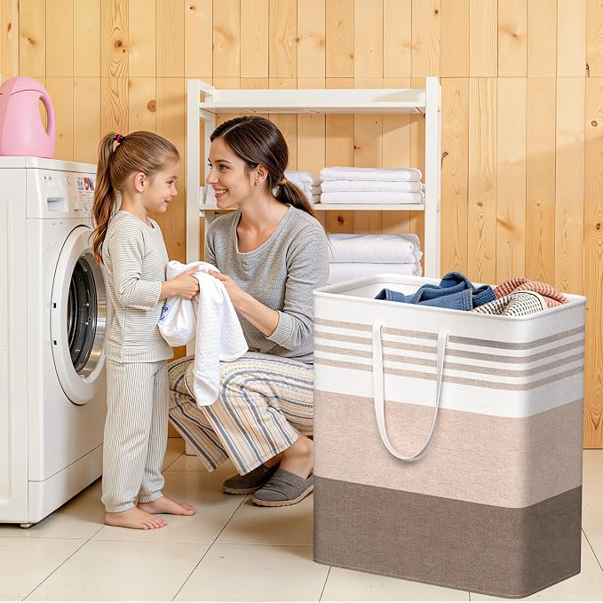 WOWBOX 2 Pack Laundry Baskets, Collapsible Dirty Clothes Laundry Hampers - Image 7