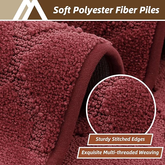 COSY HOMEER Kitchen Rugs 24"x36" Non-Slip Washable Kitchen Mats for Floor Absorbent Kitchen Carpet Soft Rugs for Kitchen,Sink Mat,Entrance,Area Rug,Red