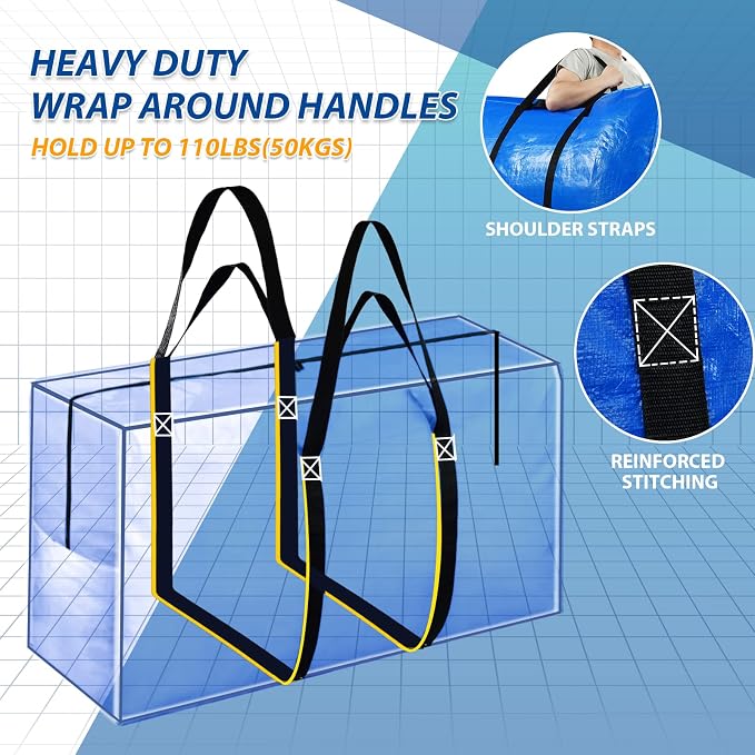 Extra Large Storage Bags, 57 Gallon XXL Jumbo Large Moving Bags Heavy Duty | 2 - Image 2