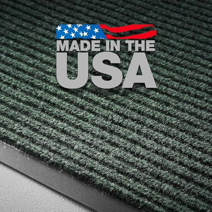 Consolidated Plastics Brush Dry Mat - Made in USA, Heavy-Duty Commercial DoorRug for Indoor/Outdoor Entryways, Non-Slip Backing for High-Traffic Areas (3' W x 4' L, Green)