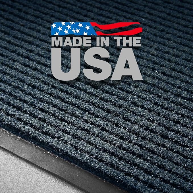 Consolidated Plastics Brush Dry Mat - Made in USA, Heavy-Duty Commercial DoorRug for Indoor/Outdoor Entryways, Non-Slip Backing for High-Traffic Areas (3' W x 6' L, Blue)
