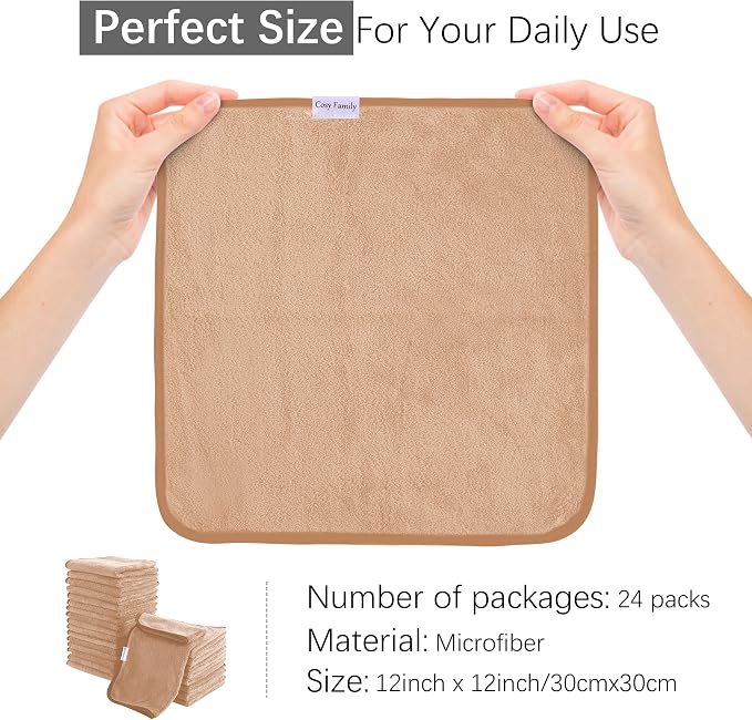 Cosy Family 24 Pack Soft Washcloths Set - Image 5