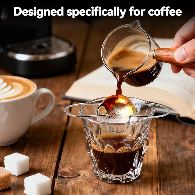 2 Pack XL Espresso Frozen Ball for Espresso Coffee, Stainless Steel Espresso Chilling Ball Espresso Cooler Espresso Machine Accessories