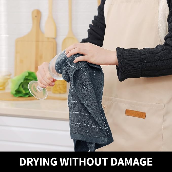 Homaxy Kitchen Towels and Dishcloths Set, Dark Grey - Image 5
