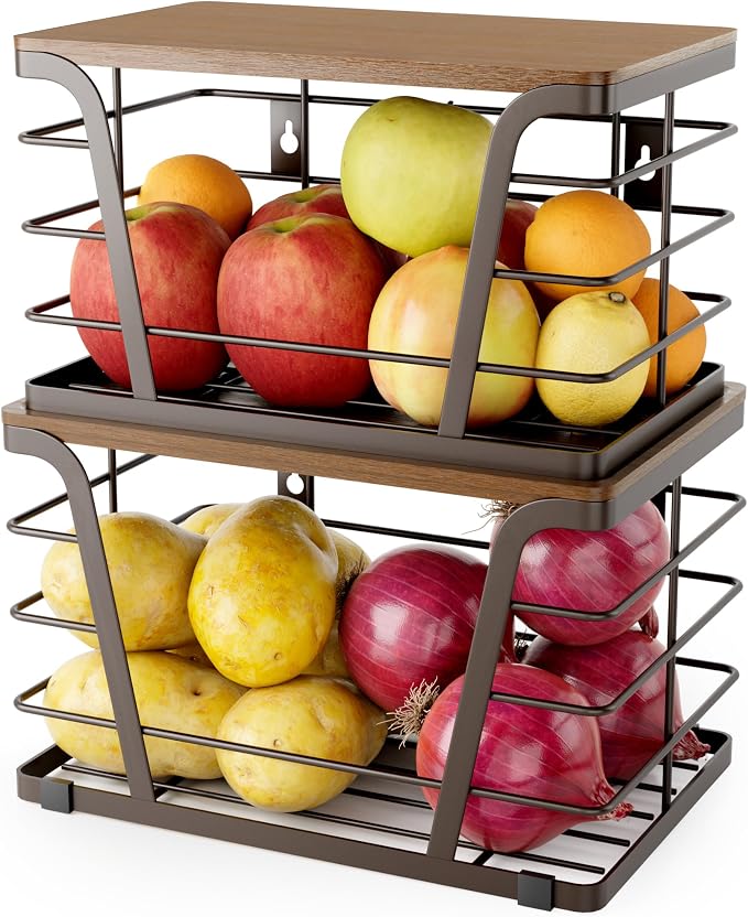 TIDIIABODE Extra Large 2 Pack Potato and Onion Storage Bins, Stackable Storage by TrashBagHolder