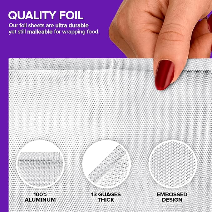 Pre-cut Deli Aluminum Foil Sheets, Disposable Foil Sheets - Image 3