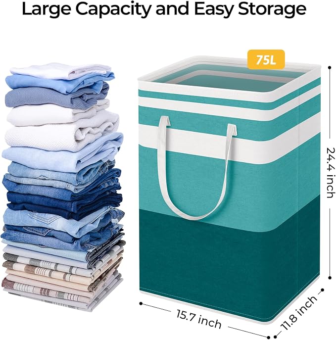 HomeHacks 2 Pack Large Laundry Baskets, Laundry Hampers Bags | Waterproof - Image 4