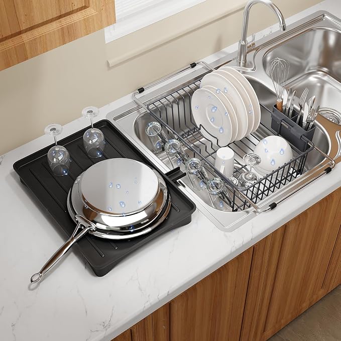 Grey Dish Drying Rack Over Sink by MAJALiS