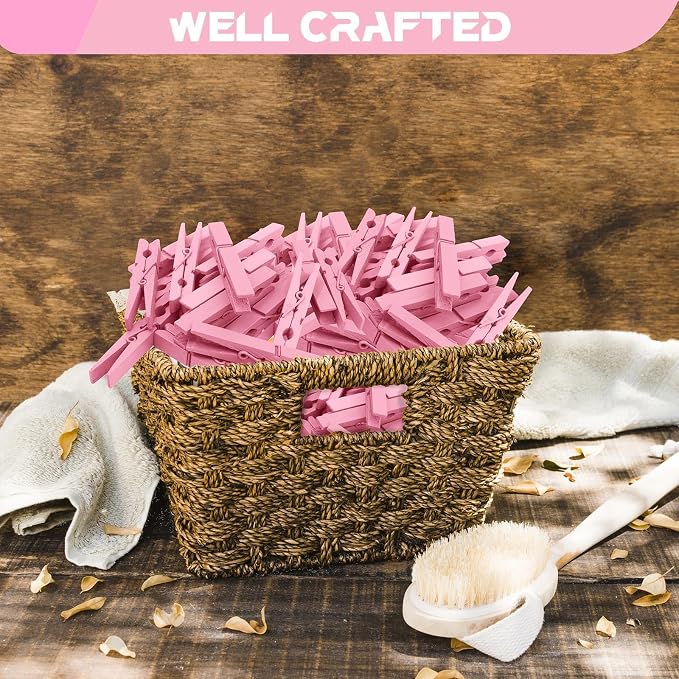 100 Pcs Pink Clothes pins - Image 4