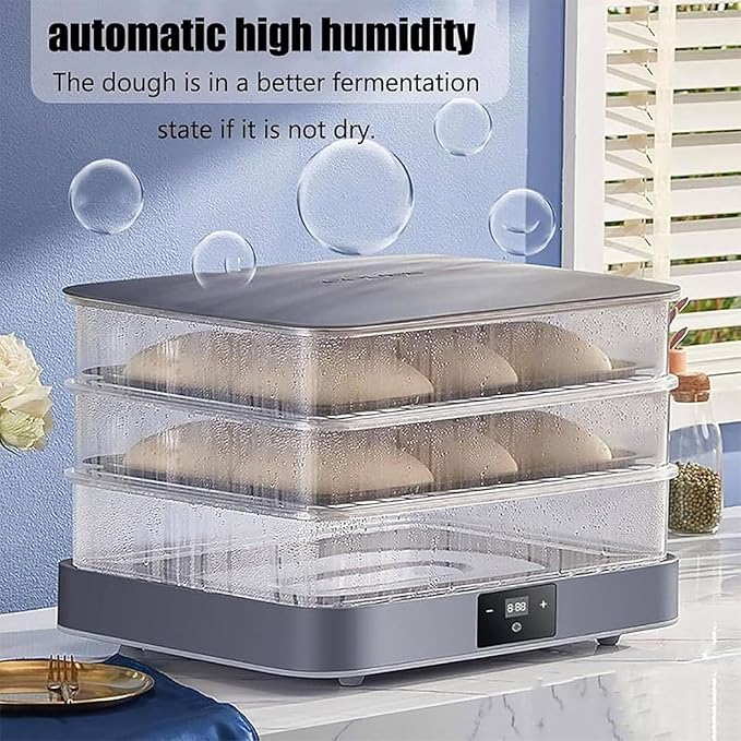 All-in-One 40L Electric Bread Proofer & Dough Raising Box Professional Proofing Box with Precise Temperature & Timing Control, Automatic Humidity for Perfect Fermentation