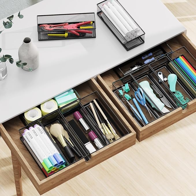 2 Pack Drawer Organizer for Desk, Small Office Supplies Pen Pencil holder - Image 6
