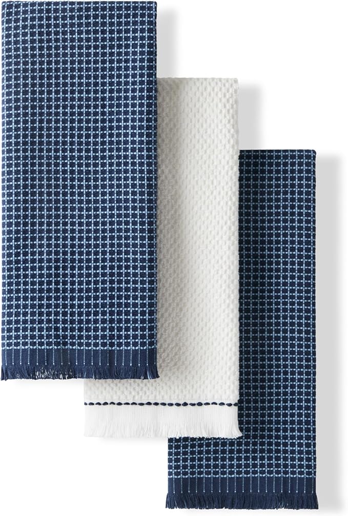 KitchenAid Gourmet Series Gridlines Kitchen Towels 3-Pack Set, 100% Cotton by KitchenAid