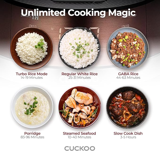CUCKOO CRP-JHR1009F | 10-Cup (Uncooked) Induction Heating Pressure Rice Cooker | 19 Menu Options, Auto-Clean, Voice Guide, Made in Korea | Copper
