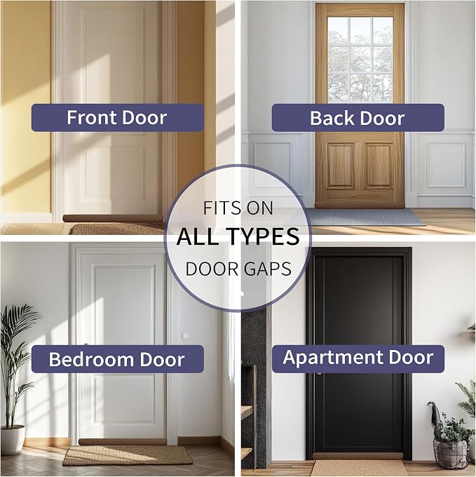 Ciieyuo Velvet Draft Stopper for Bottom of Door, Adjustable 30–36 Inches | - Image 6