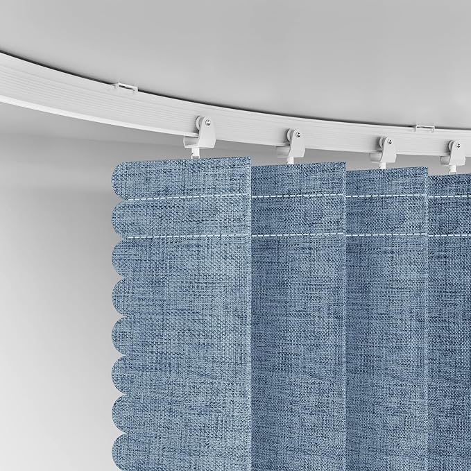 100% Blackout Privacy Room Divider Curtains Thermal Blackout Curtain for Patio Door, Include Ceiling Curtain Track, Bedroom Partition and Shared Office Space(Blue, W100 x L96, 1 Pack)