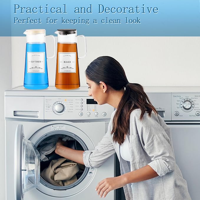 2PCS 50oz Laundry Detergent Dispenser. Glass Liquid Laundry Detergent Dispenser - Image 2