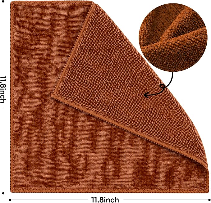 TEAWOO 10 PCS Brown Microfiber Cleaning Cloths, Car Towels, Kitchen Towels - Image 2
