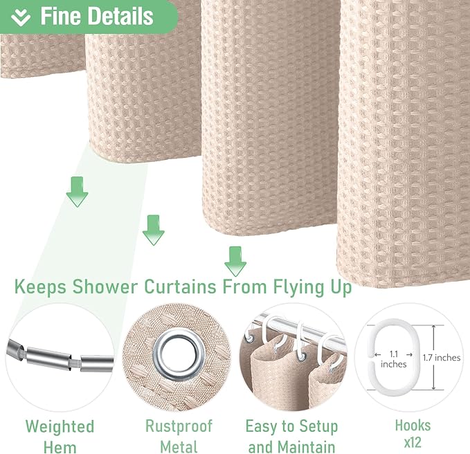 Dynamene Blush Pink Fabric Shower Curtain - Image 5