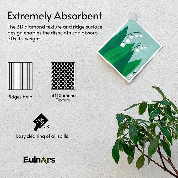Eulnars Reusable Paper Towels, Swedish Dishcloths - Image 2