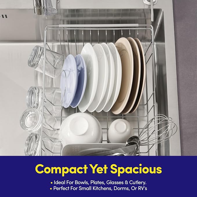 Dish Drying Rack Over the Sink Expandable to 24.5" Dish Drainer — Space-Saving - Image 6