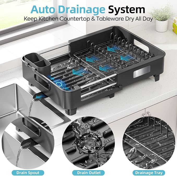 TOOLF Extendable Dish Drying Rack - Image 6