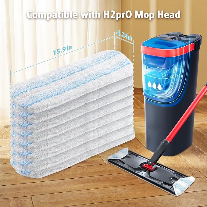 AIR U+ 8 Pack H2prO Mop Pads for O-Ceda H2prO Flat Mop System - Image 2