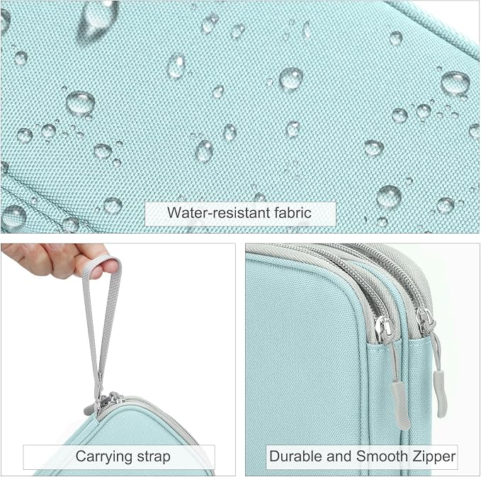 FYY Electronic Organizer, Travel Tech Pouch Bag, Mint Green | Wrist Strap - Image 4
