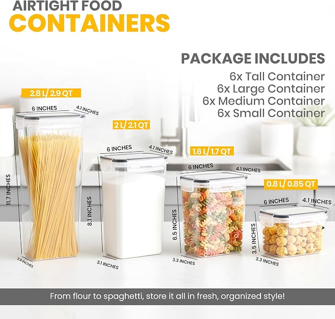 KICHLY Plastic Airtight Food Storage Containers Sets - Image 2