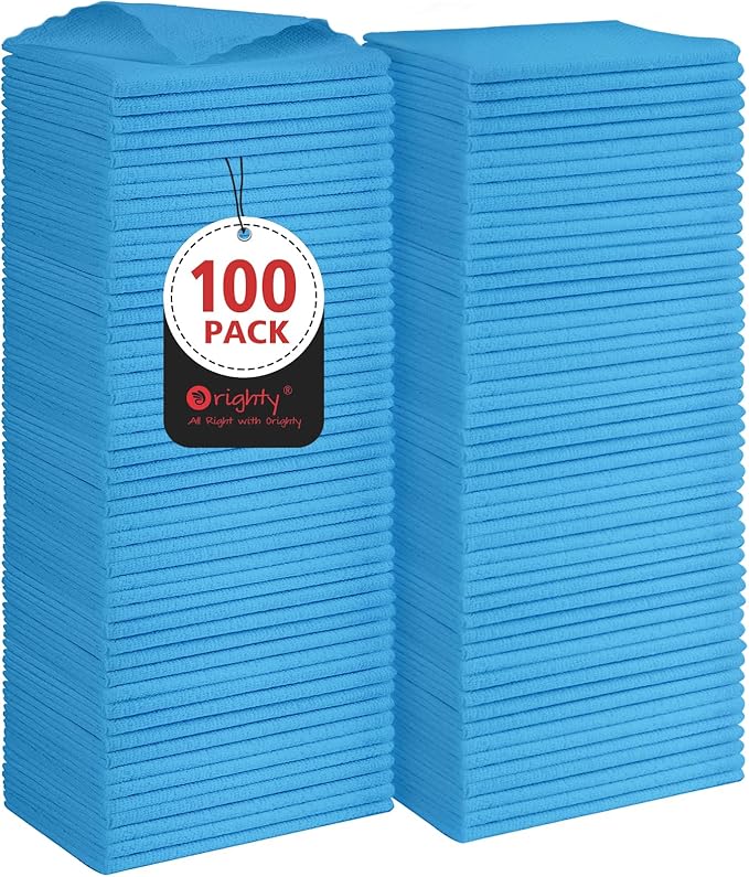 Orighty Microfiber Cleaning Cloth Bulk, 100 Pack, 11.5x11.5 inch, Soft Highly by AllRightinOrighty