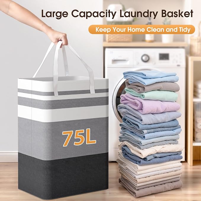 HomeHacks 2 Pack Large Laundry Baskets, Laundry Hampers Bags | Waterproof - Image 5