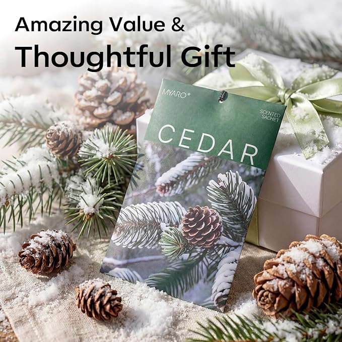 MYARO 20Pcs Cedar Scented Sachets, Closet Deodorizer Car Air Freshener - Image 5