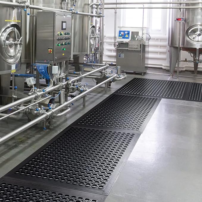 Rubber Floor Door mat Anti-Fatigue Commercial Restaurant Floor Mats 36" x 60" New Heavy Duty Non Slip Rubber Kitchen Drainage Mat Black Bar Floor Mat