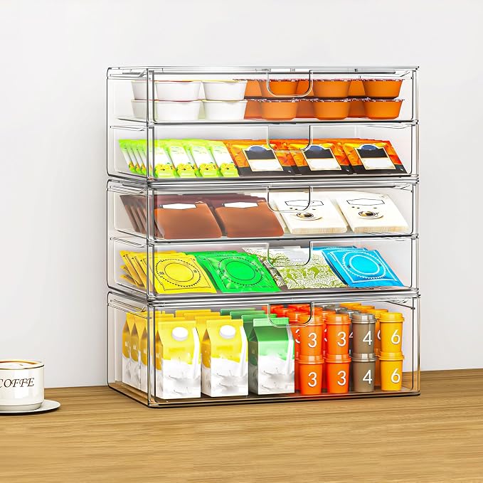 caktraie 6-Pack Acrylic Stackable Storage Drawers - Image 2