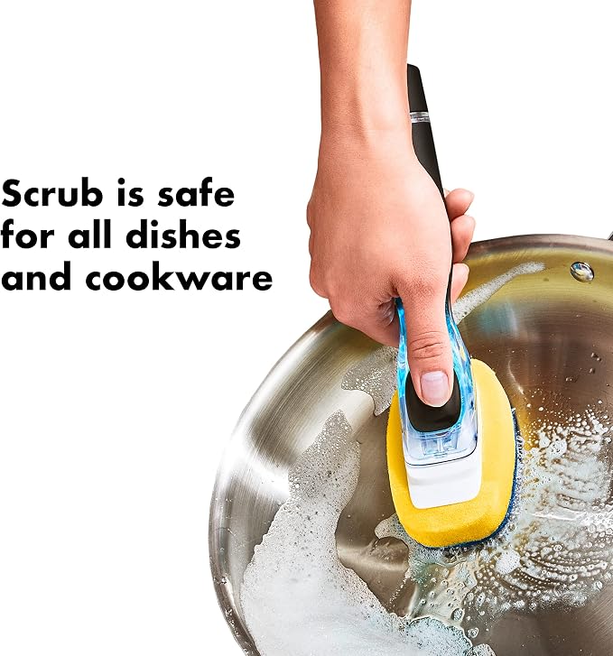 OXO Good Grips Soap Dispensing Dish Scrub​ | Push Button - Image 3