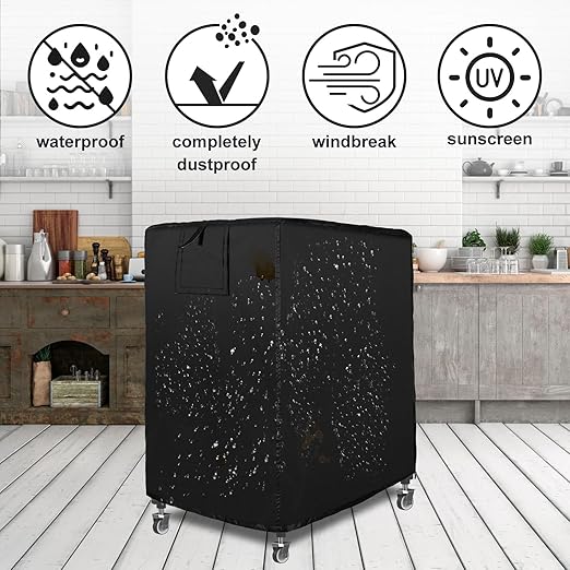 Bread Rack Cover with Zipper, 10tier Sheet Pan Rack/Bun Pan Rack Cover with Vents ，23"X28"X32" Bakery Single Rack Covers Waterproof and Dustproof，Black