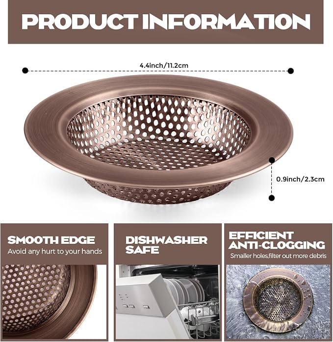 Retisee 2 Pcs Kitchen Sink Drain Strainer 4.4 Inch - Image 2