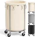 SONGMICS Laundry Basket with Wheels, 18.5 Gal., Steel Frame, Removable Bag by SONGMICSbySONGMICSHOME