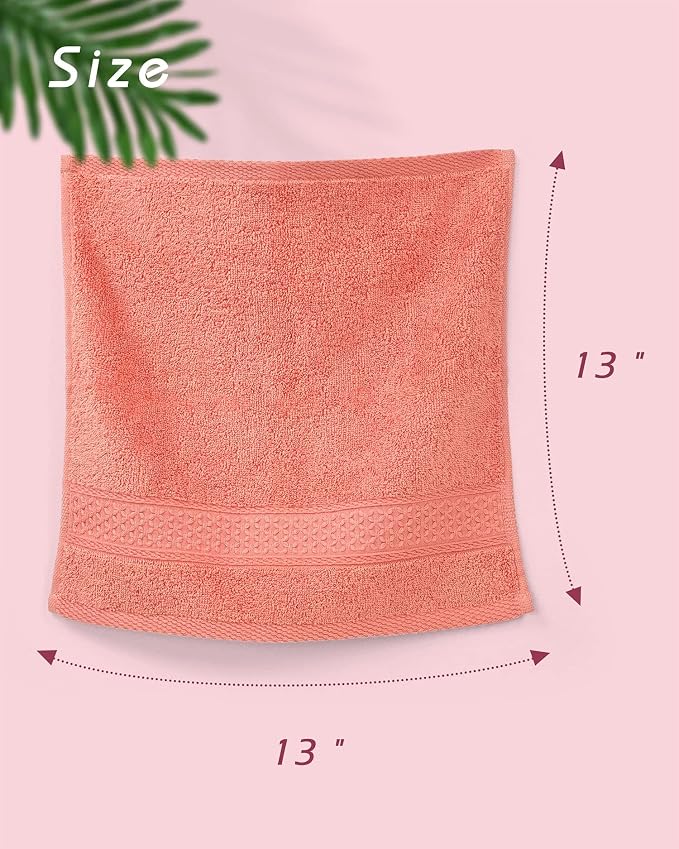 Cleanbear Washcloths Set, 100% Cotton, 13” x 13” | Soft Large Cotton Washcloths - Image 4