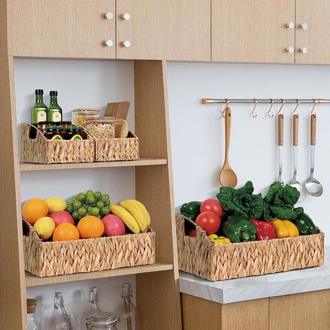 Pantry Baskets for Organizing, Wicker Basket Shelf Storage - Image 2