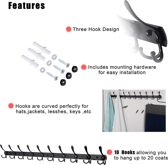 Coat Rack Wall Mount - Image 8