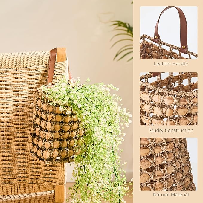 Wall Hanging Pocket Basket Portable Storage Basket Decorative Boho Mounted - Image 4